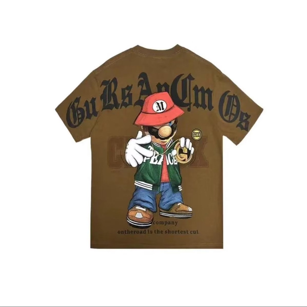Áo Thun 100% Cotton Tay Ngắn Cổ Tròn In Họa Tiết Hoạt Hình Thời Trang Mùa Hè Cho Nam