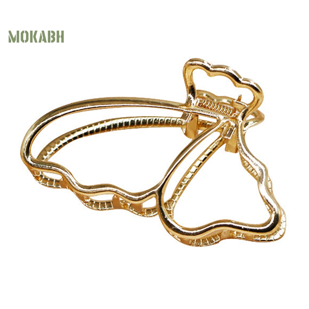 Kẹp Tóc Hình Bướm Màu Trơn Chống Trượt Mạ Điện Thời Trang Dành Cho Nữ