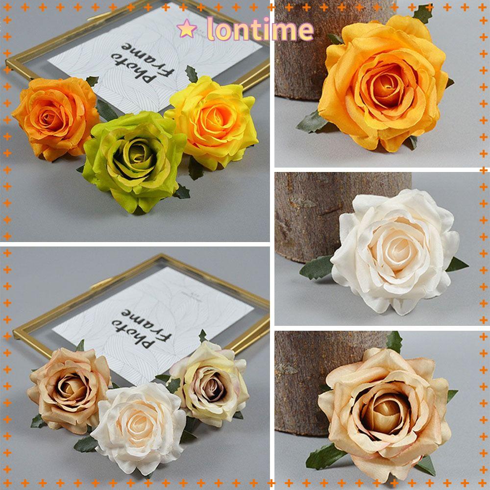 10 Bông Hồng Giả Bằng Lụa Màu Trắng Dùng Trang Trí Nhà Cửa