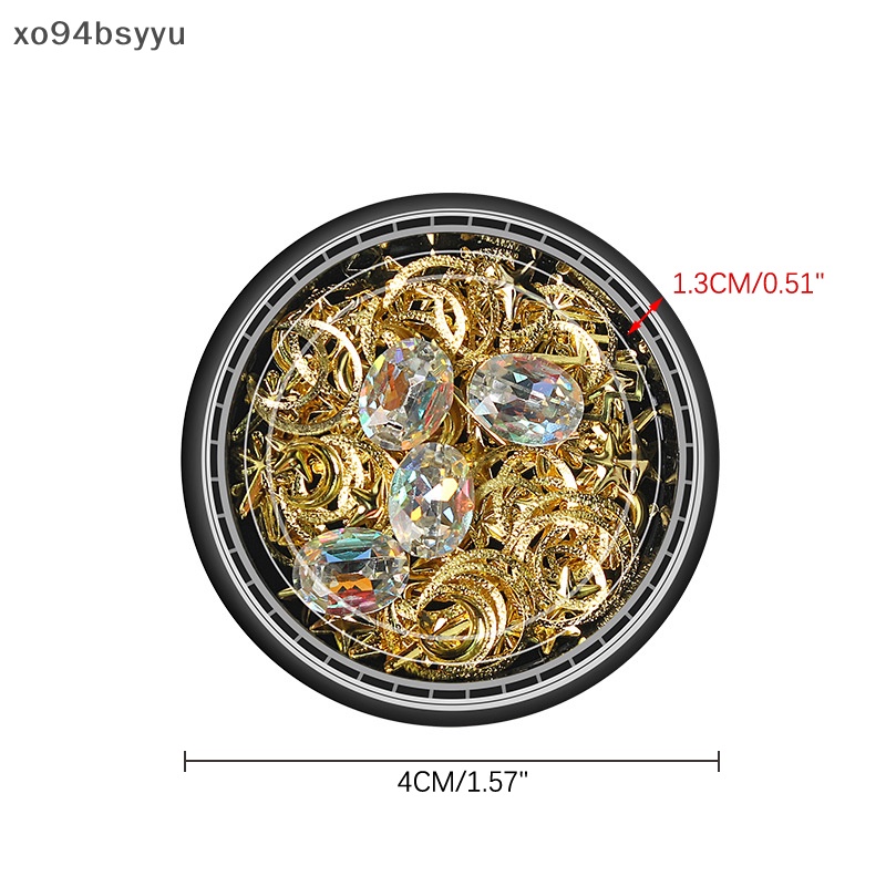 Hộp Phụ Kiện Trang Trí Móng Tay Nghệ Thuật xo94bsyyu Hình Trăng Sao Màu Vàng Kim Tuyến Lấp Lánh