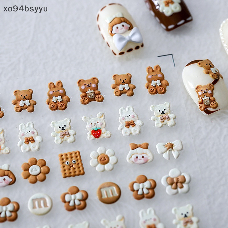 Miếng Dán Trang Trí Móng Tay 5D Hình Gấu Thỏ Đáng Yêu xo94bsyyu