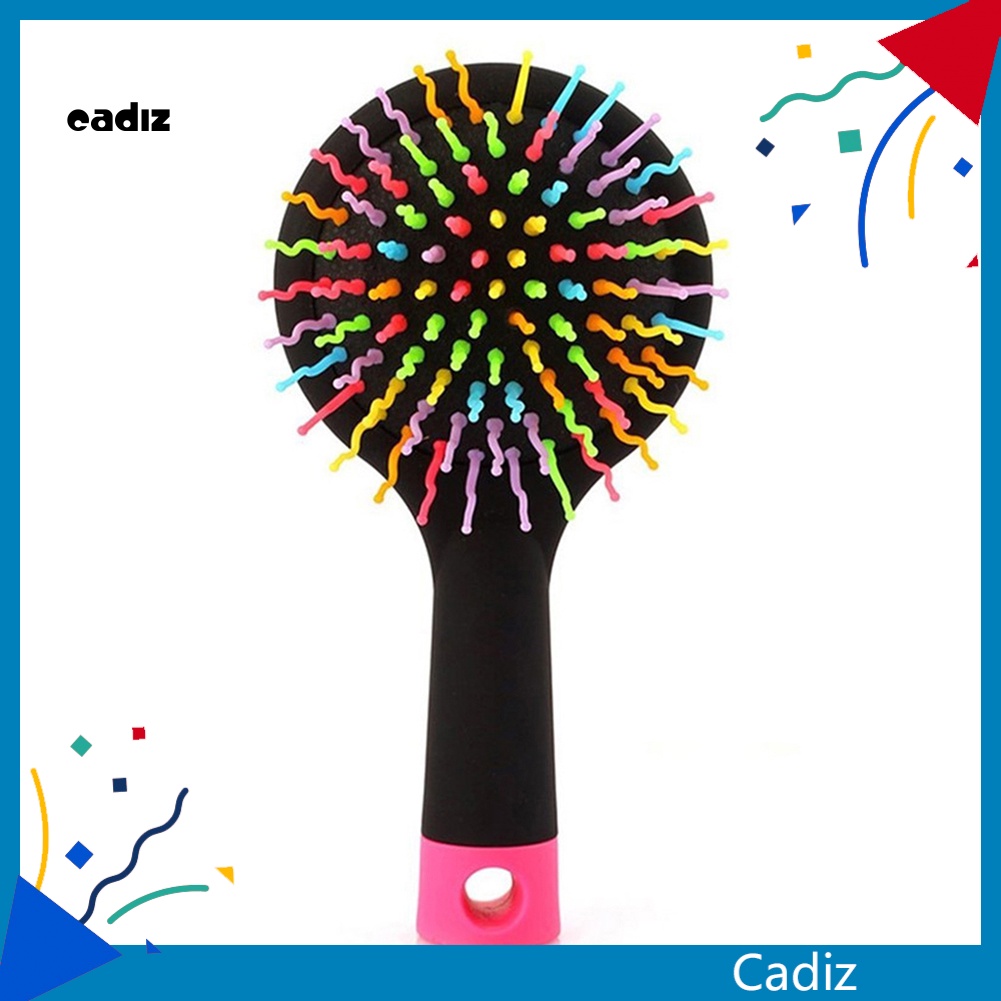 Lược Chải Tóc 2 Trong 1 Chống Tĩnh Điện Mát Xa Da Đầu Màu Sắc Cầu Vồng Xinh Xắn