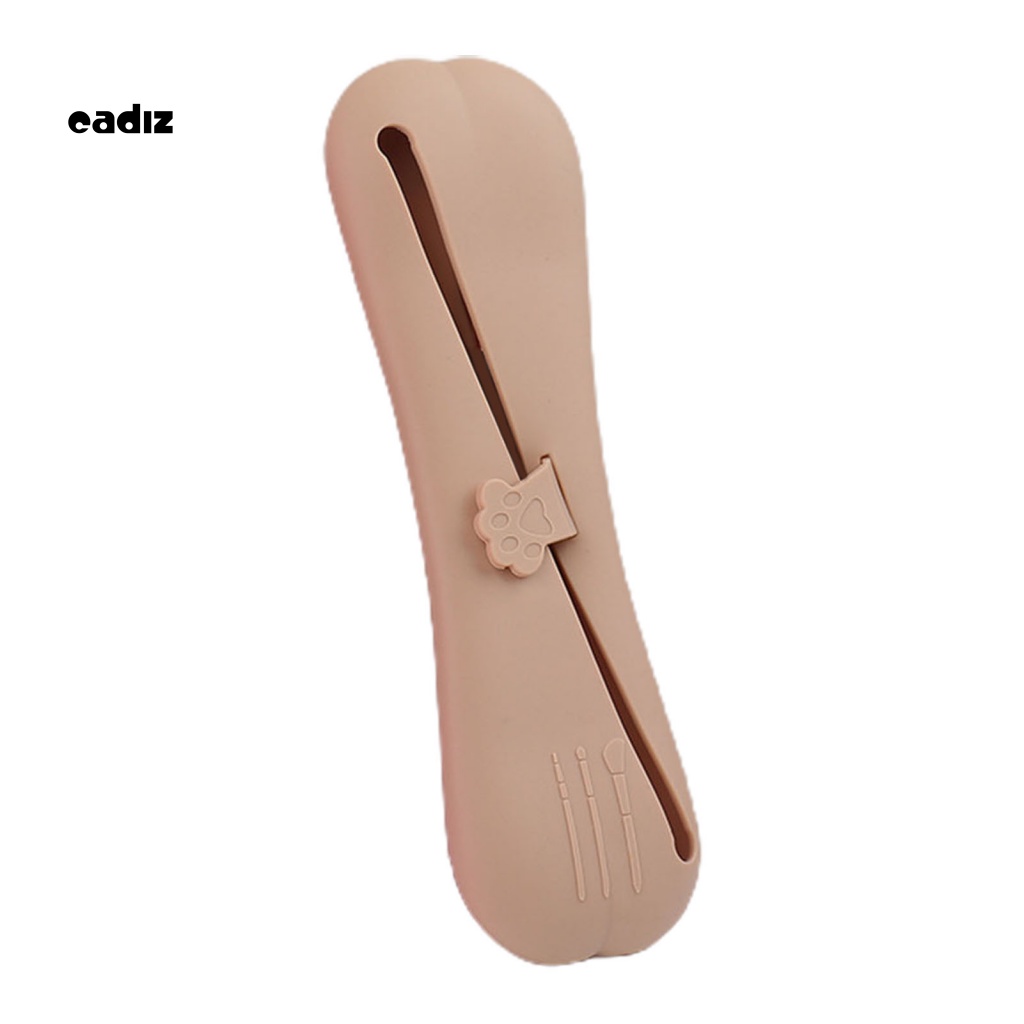 Túi Đựng Cọ Trang Điểm CADI Bằng Silicon Mềm Dung Tích Lớn Chống Bụi Chống Rơi Hình Dấu Chân Mèo