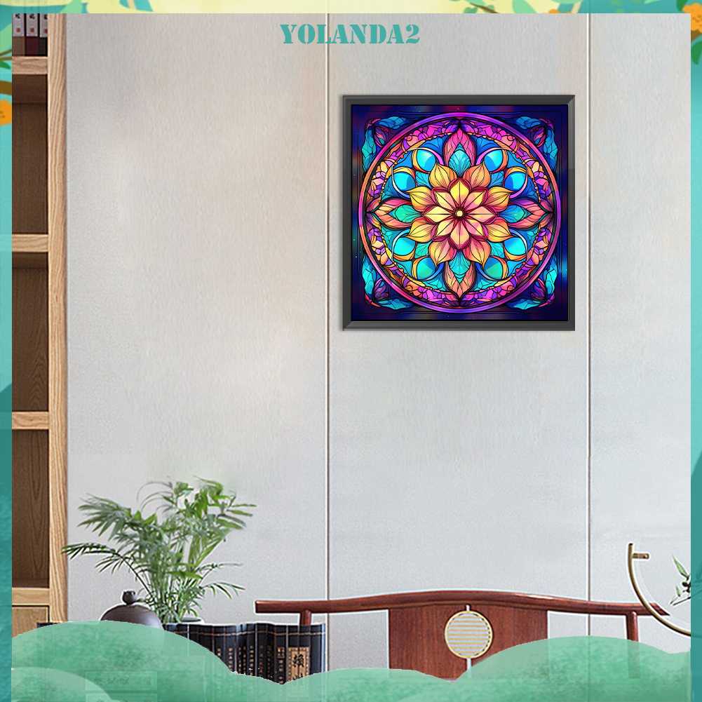 Bộ Tranh Đính Đá 5D Họa Tiết Hoa Văn Mandala Độc Đáo DIY Dùng Trang Trí Nhà Cửa