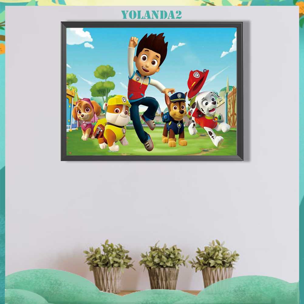Bộ Tranh Đính Đá 5D Họa Tiết Hoạt Hình PAW Patrol Độc Đáo DIY Dùng Trang Trí Nhà Cửa