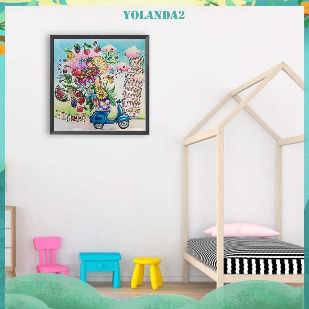 Tranh Đính Đá Kim Cương Toàn Bộ 5D DIY Hình Vẽ Hoa Trang Trí Nhà Cửa Xe Hơi