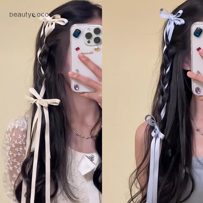 Beautycoco🍊Kẹp Tóc Ruy Băng Thắt Nơ Ruy Băng Hàn Quốc Y2K Phù Hợp Cho Học Sinh Nữ