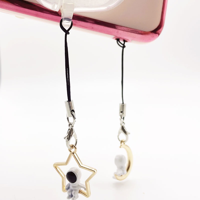 Móc Điện Thoại Di Động diy Hình Phi Hành Gia Mặt Trăng Ngôi Sao Hoạt Hình Có Dây Treo Túi Xách