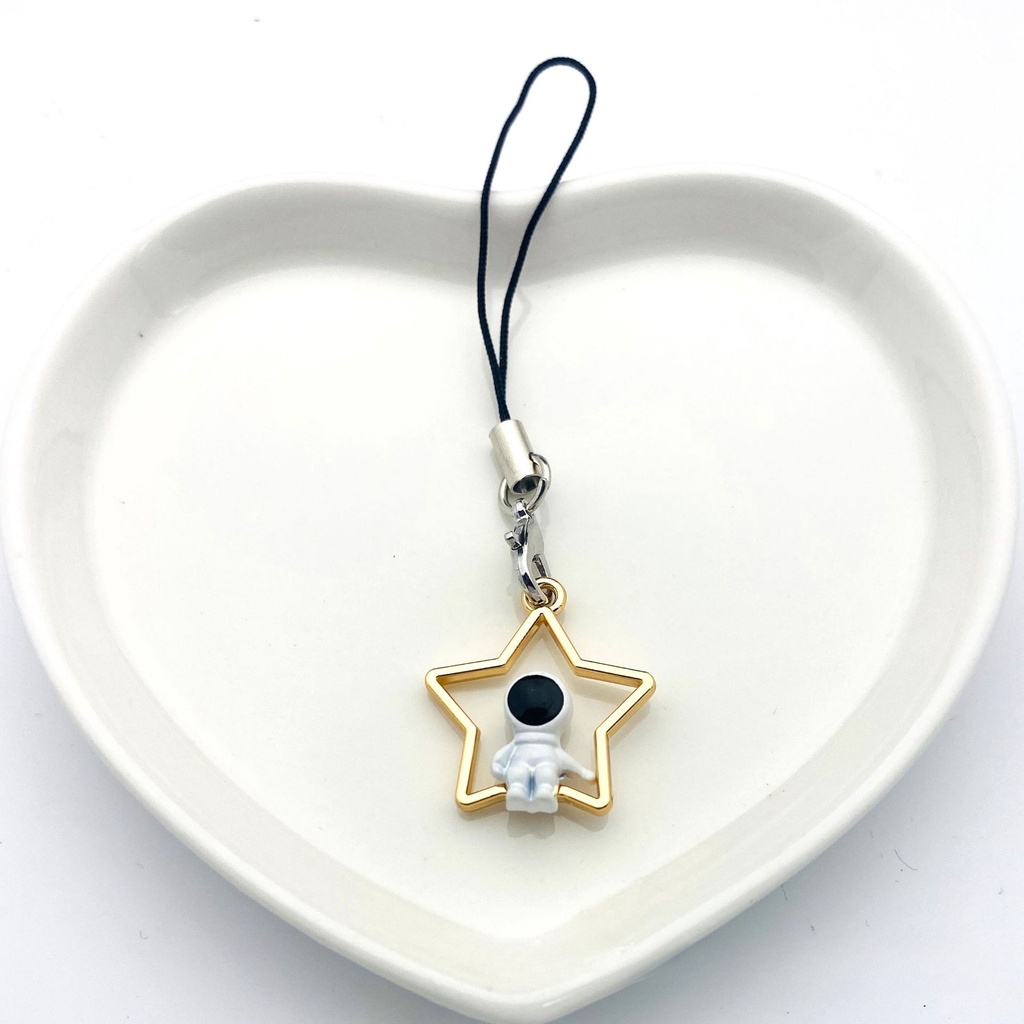 Móc Điện Thoại Di Động diy Hình Phi Hành Gia Mặt Trăng Ngôi Sao Hoạt Hình Có Dây Treo Túi Xách