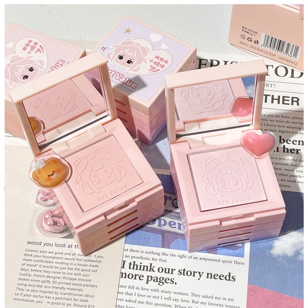 Phấn Má Hồng 4 Màu Tùy Chọn Trang Điểm Tự Nhiên Lâu Trôi Dành Cho Nữ