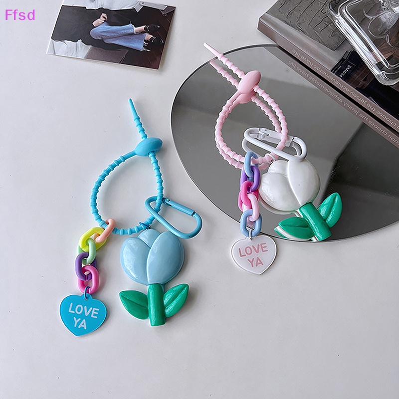 {Ffsd} Móc Khóa Hình Hoa Tulip Hoạt Hình Trái Tim Dễ Thương Cho Nữ * Hàng Bán Chạy *