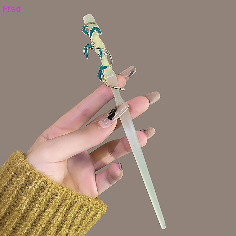 {Ffsd} Trâm Cài Tóc Bằng Tre Pha Lê Phong Cách Hanfu Trung Hoa Cổ Điển Thanh Lịch Cho Nữ