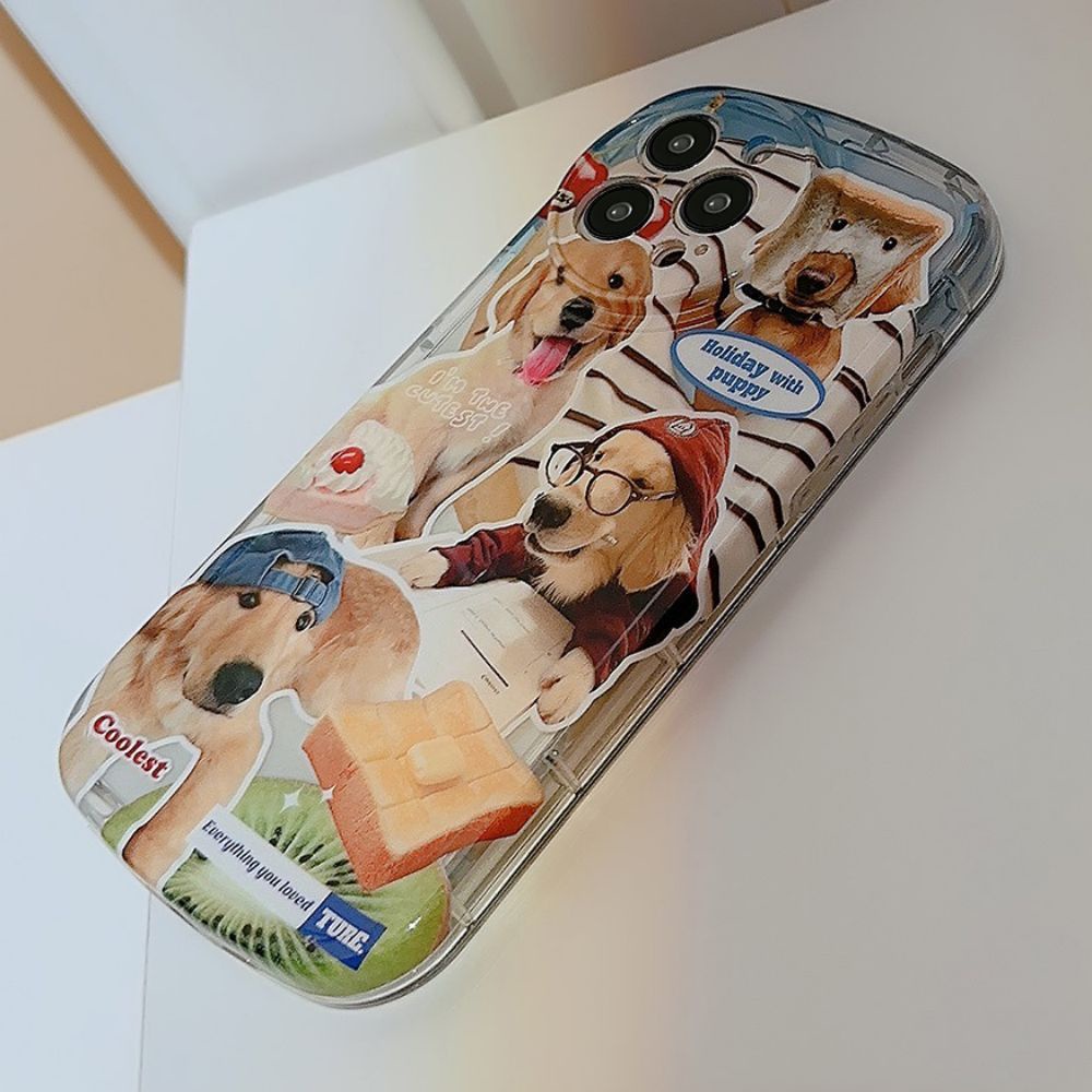 Ốp Điện Thoại IMD Mềm Chống Rơi In Hình Cún Hoạt Hình Dễ Thương Cho Iphone 11 14 13 12 Pro