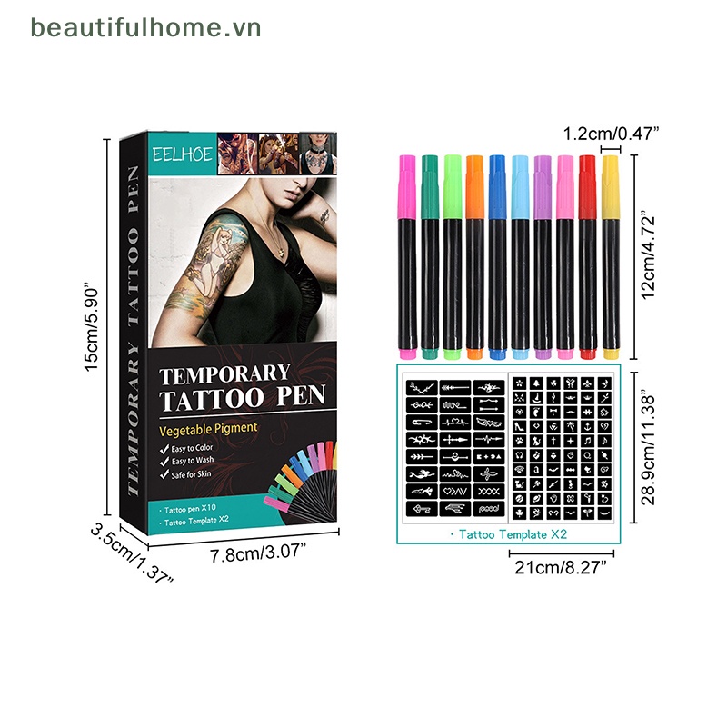 Bút Đánh Dấu Hình Xăm Tạm Thời Nhiều Màu Tùy Chọn