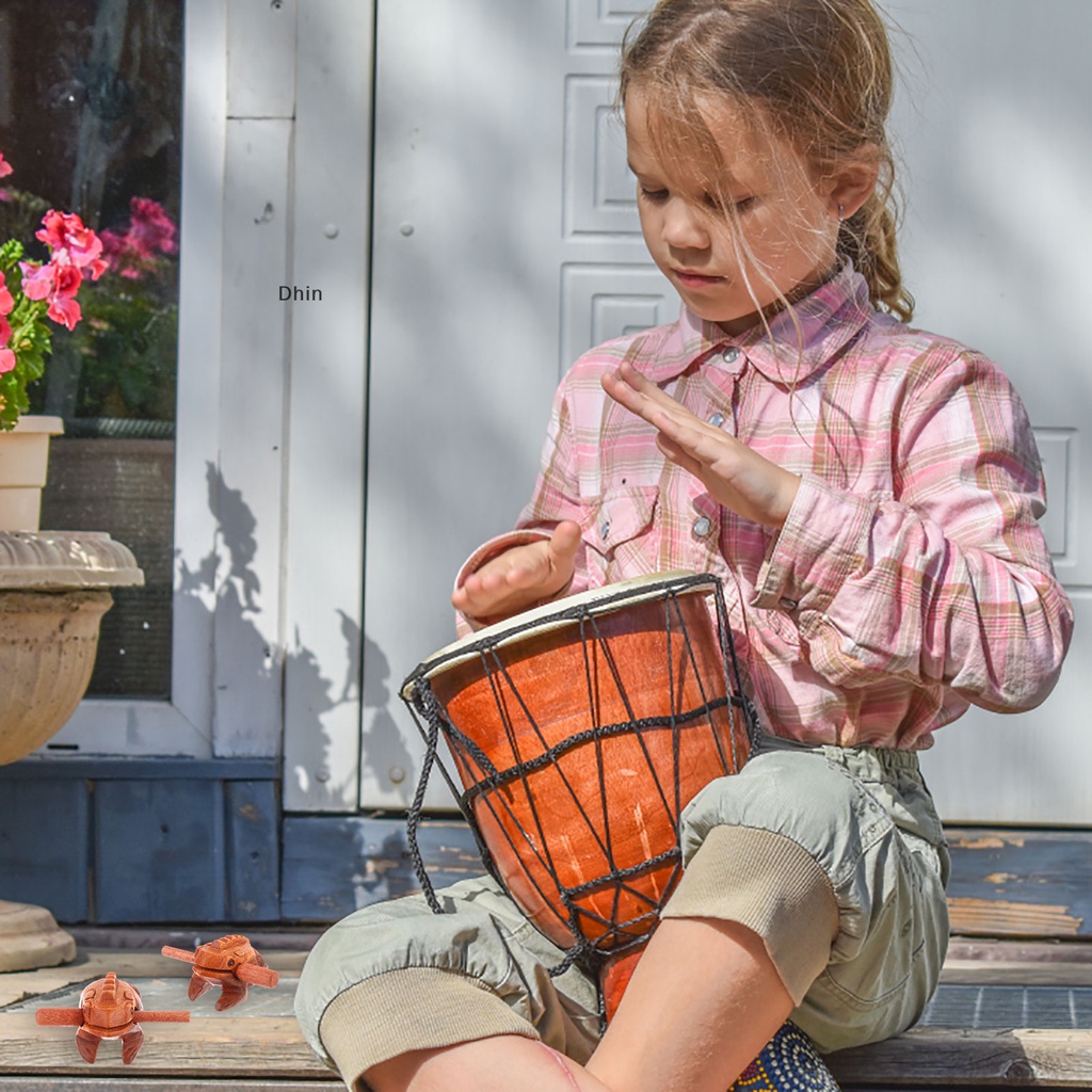 Set 4 Nhạc Cụ Điêu Khắc Hình Chú Ếch Mini Bằng Gỗ