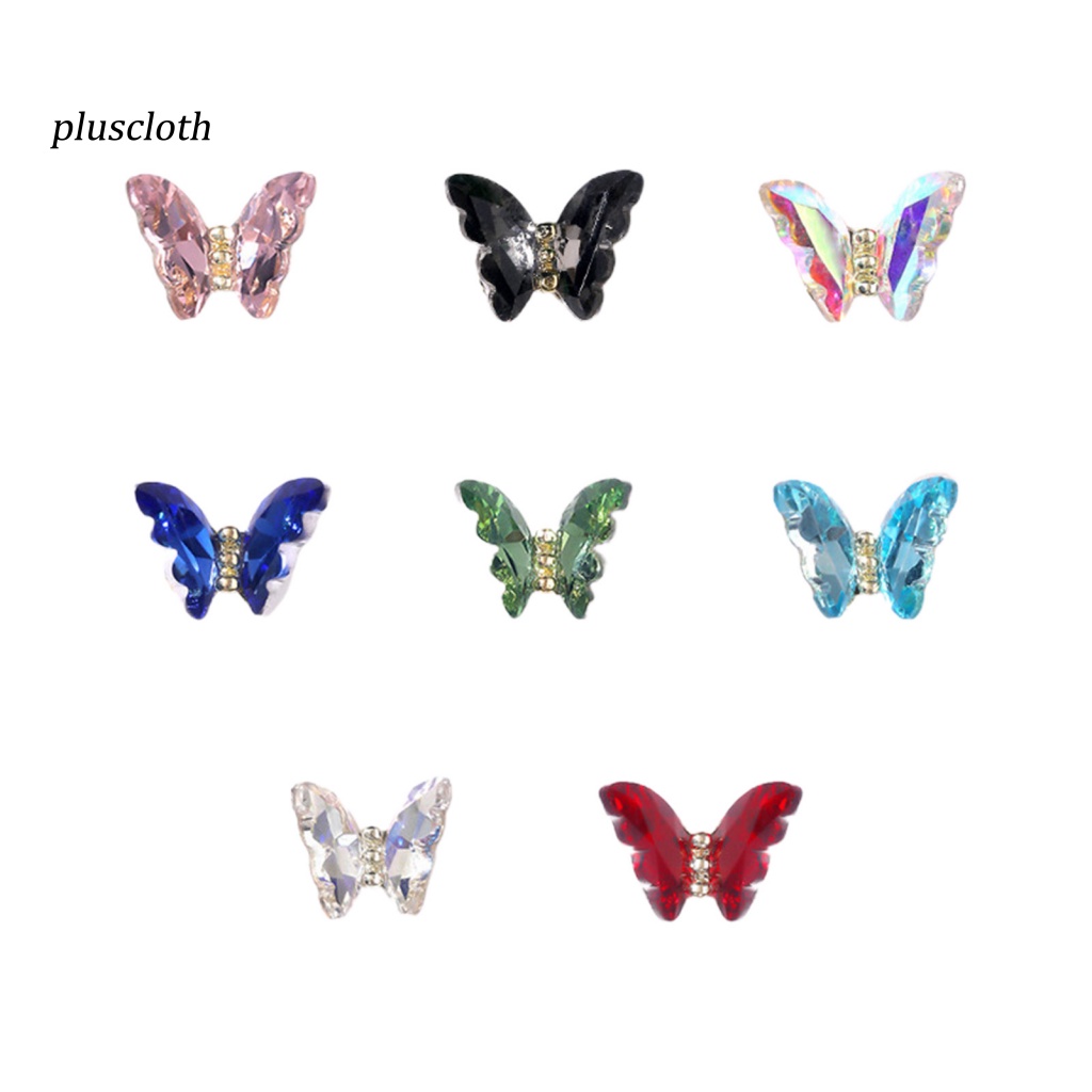 Set 10 Phụ Kiện Trang Trí Móng Tay Nghệ Thuật Hình Bướm Ba Chiều Không Phai