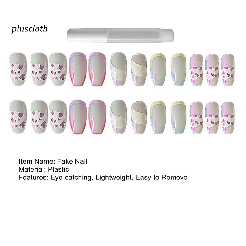 1 Bộ Móng Tay Giả Che Phủ Toàn Diện Tháo Rời Được Chống Phai Màu Cầu Vồng Cho Salon