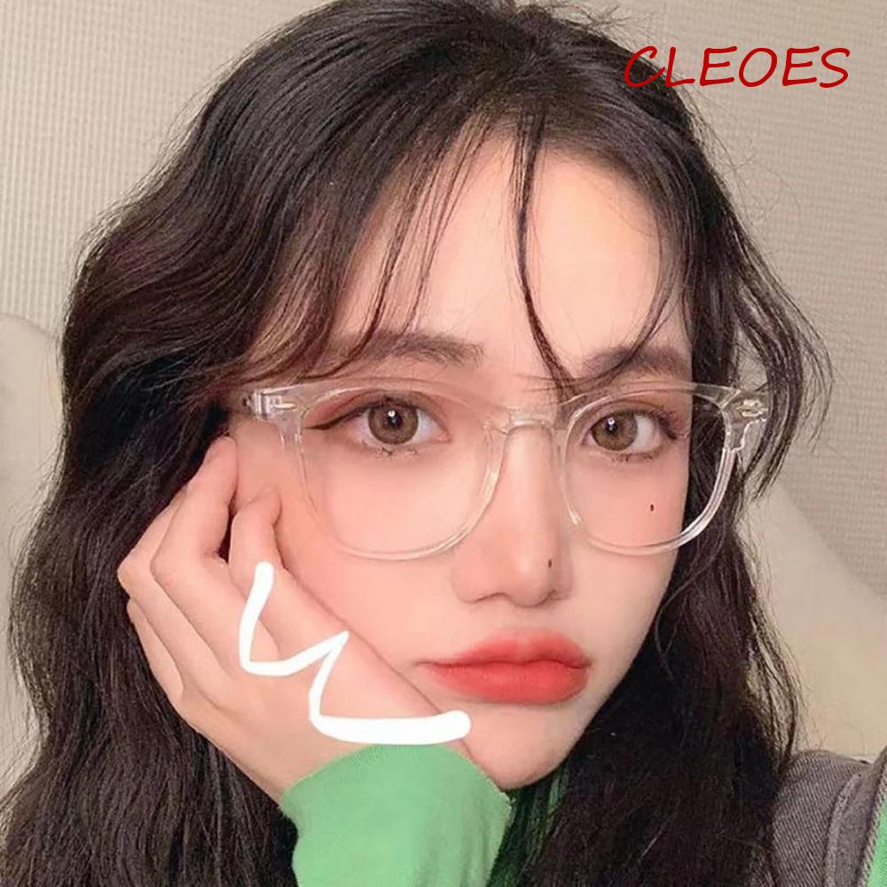 Mắt Kính Gọng Nhựa Trong Suốt Chống Ánh Sáng Xanh Phong Cách Retro Thời Trang Unisex