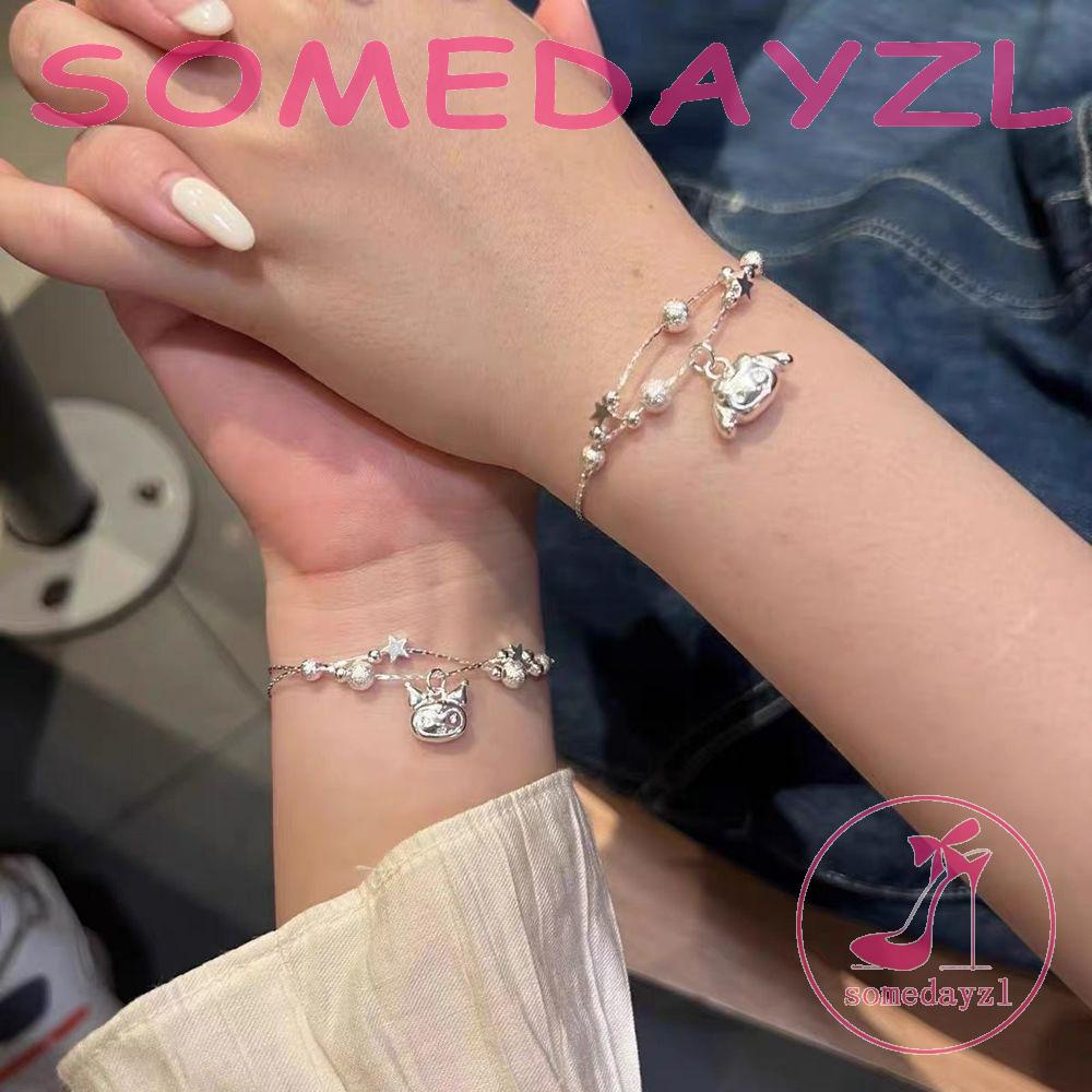 Vòng Đeo Tay Bằng Đồng Họa Tiết Hoạt Hình Kuromi Melody Thắt Nơ Dễ Thương Cho Bạn Gái