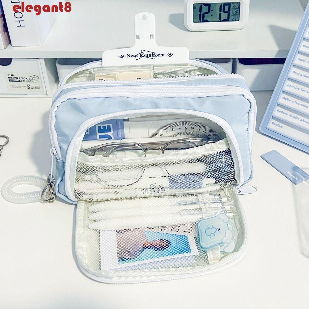 Túi Đựng Bút Hai Ngăn Có Khóa Kéo Đa Năng Thanh Lịch