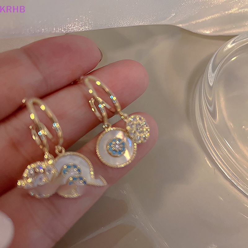 1 Đôi Bông Tai Hình Tròn Đính Hoa Phong Cách Hàn Quốc Thời Trang Cho Nữ Mới