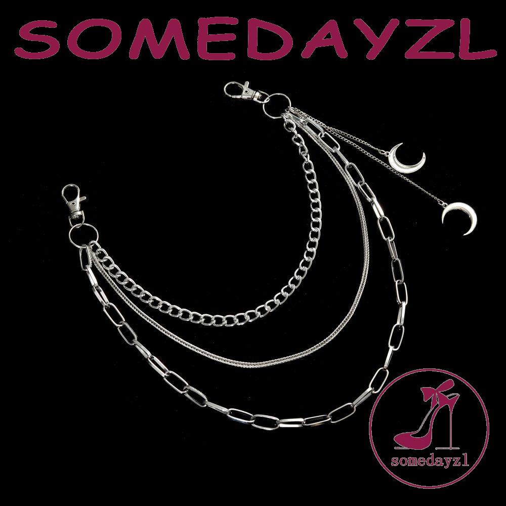 Dây Xích Đeo Thắt Lưng Nhiều Lớp Bằng Kim Loại Họa Tiết Mặt Trăng Cá Tính Dành Cho Nữ