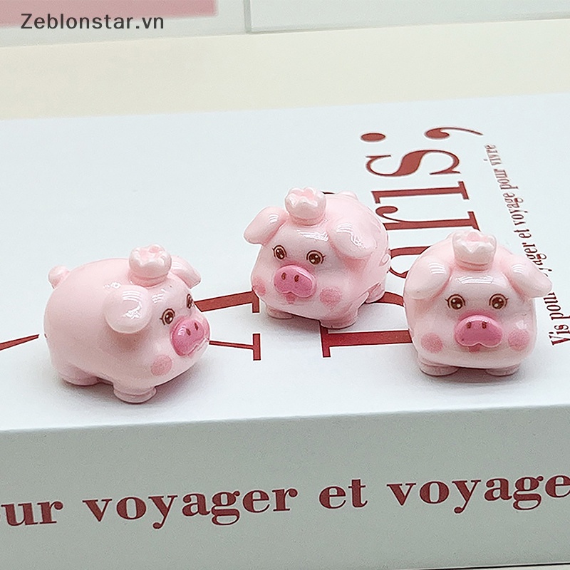 [Ngôi Sao] Móc Khóa Resin Hình Chú Heo Hoạt Hình Đội Vương Miện Thủ Công DIY ~ ~