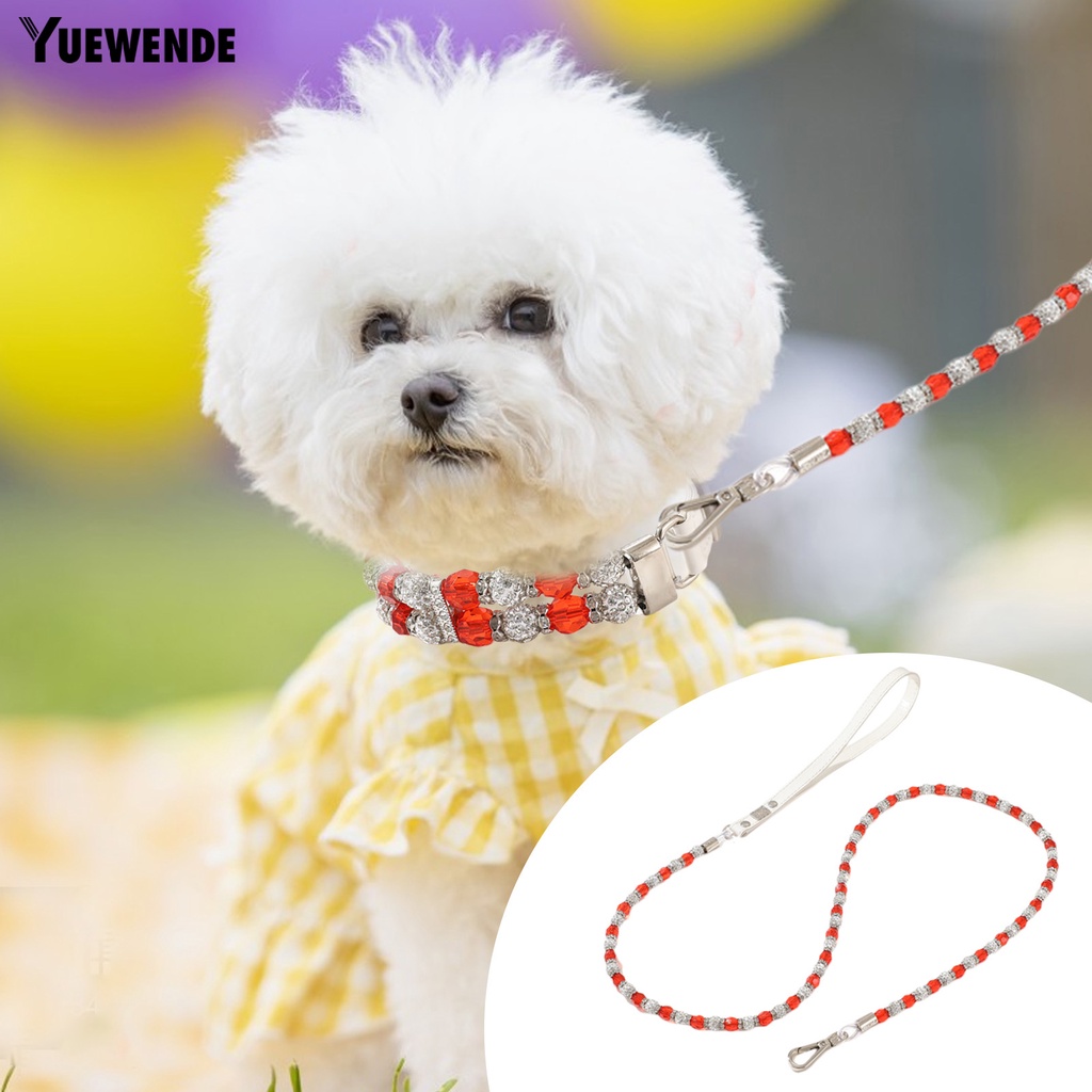Dây Dắt Thú Cưng Đi Dạo Đính Hạt Nhiều Màu Thời Trang 1.25m