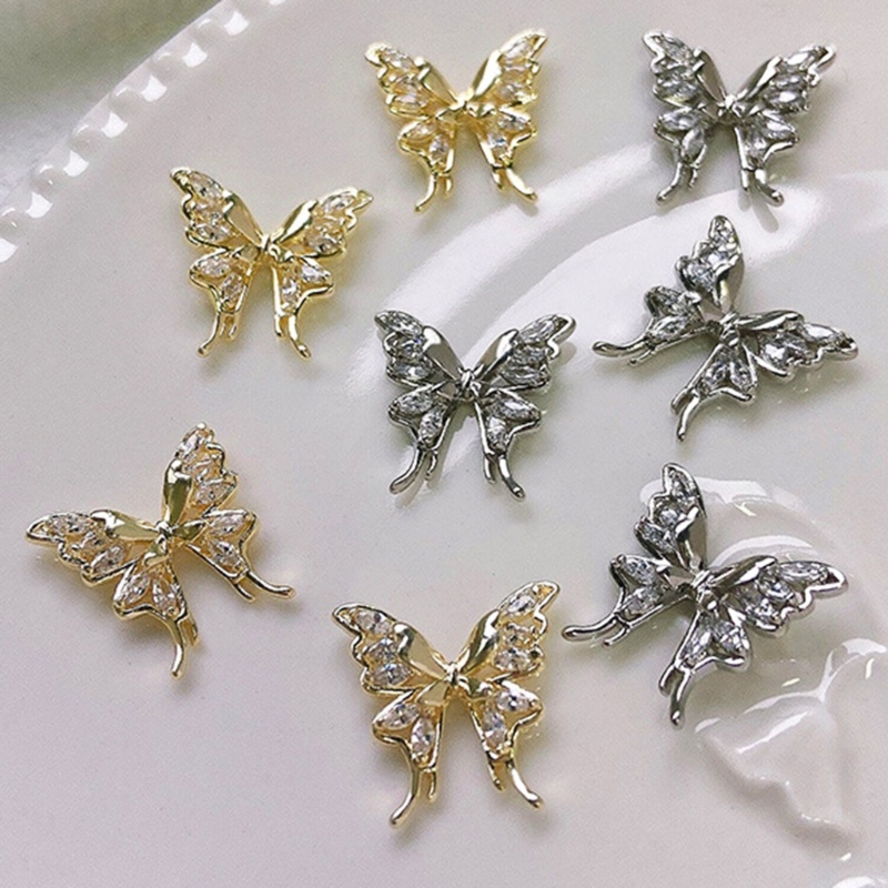 Set 5 Phụ Kiện Trang Trí Móng Tay Hình Nơ Đính Đá Xinh Xắn