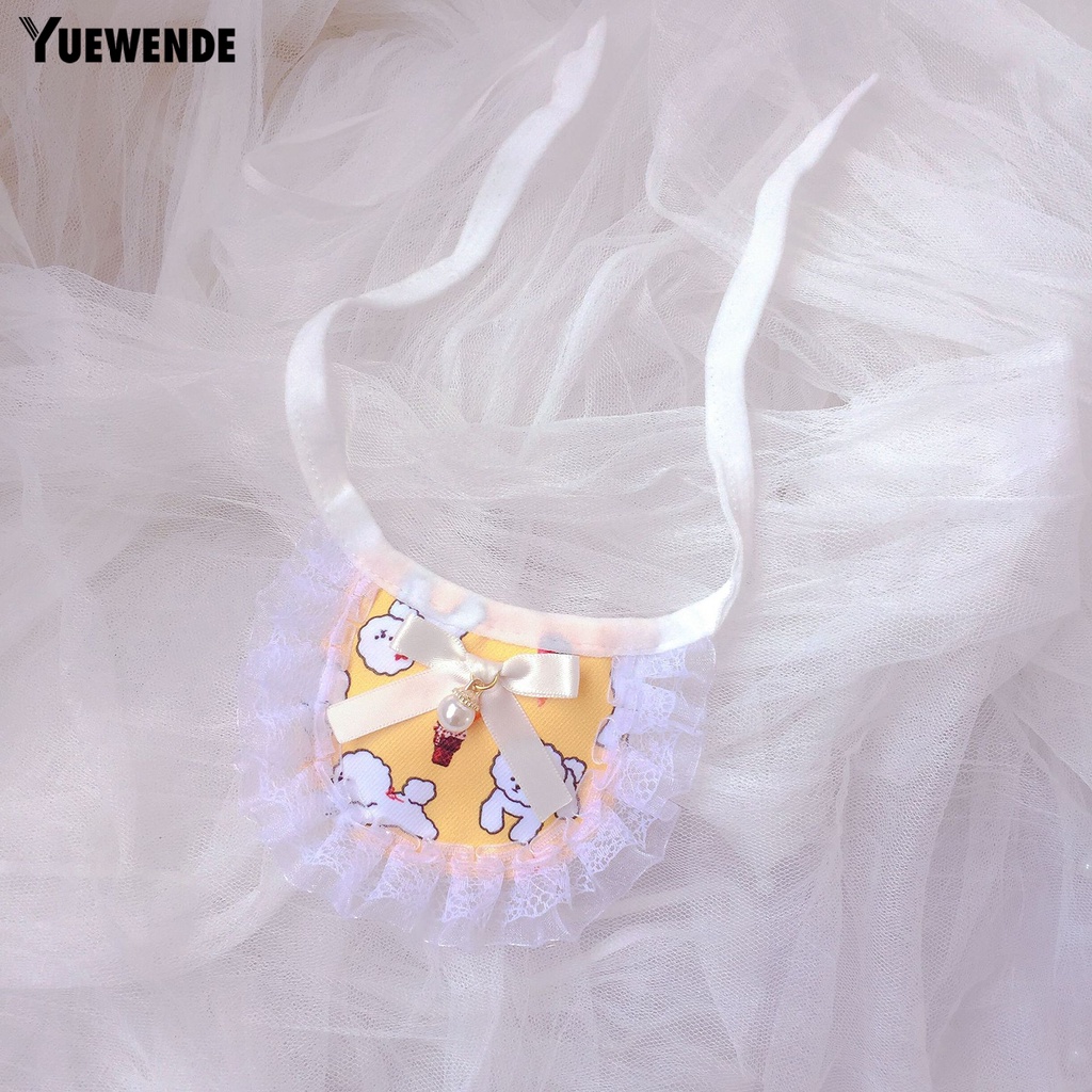 Khăn Choàng Cotton Phối Ren Họa Tiết Hoạt Hình Dùng Làm Phụ Kiện Chụp Ảnh Cho Cún Cưng