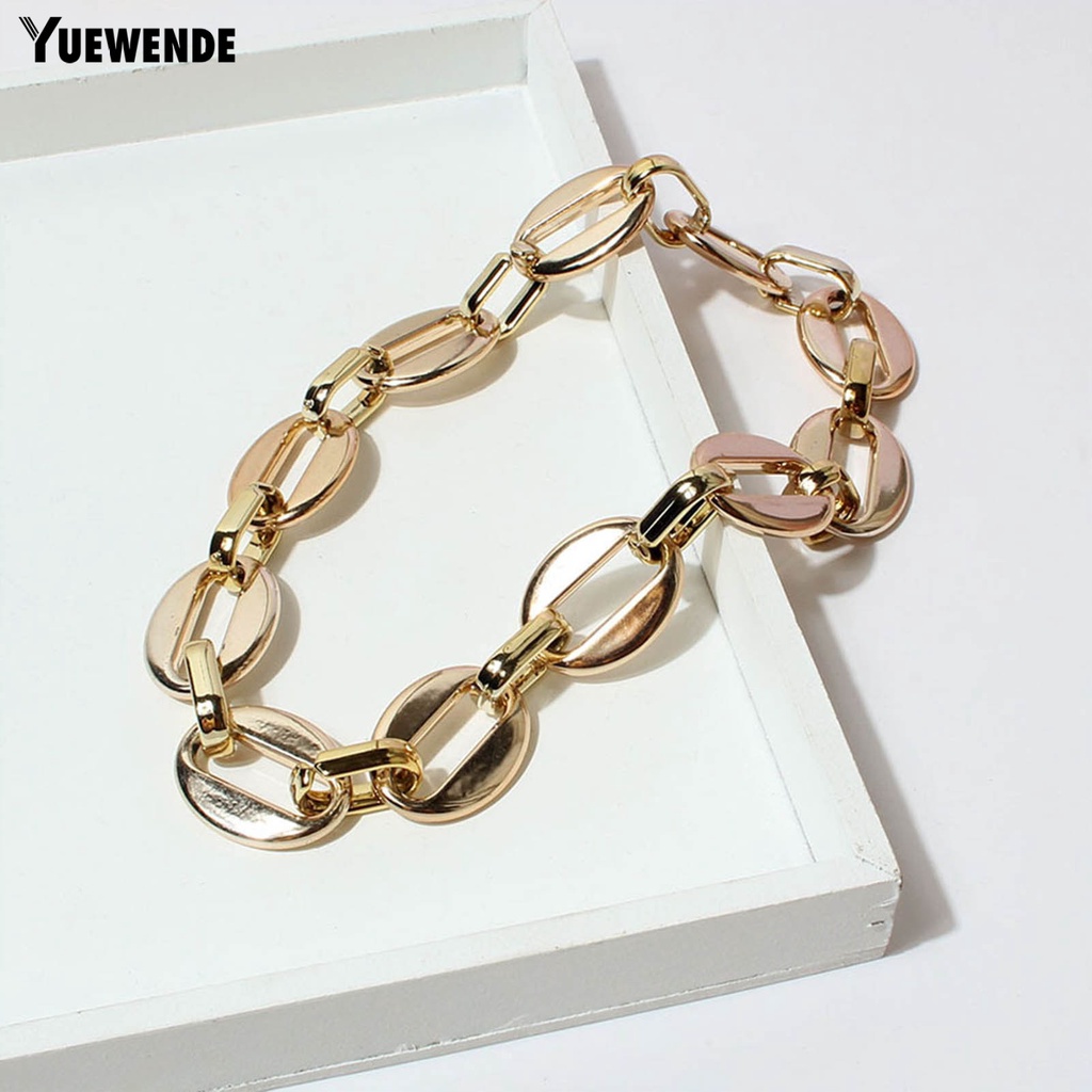 Yq.e Vòng Cổ Kim Loại Dạng Xích Hình Học Màu Vàng Kim Cho Thú Cưng Bull Pháp