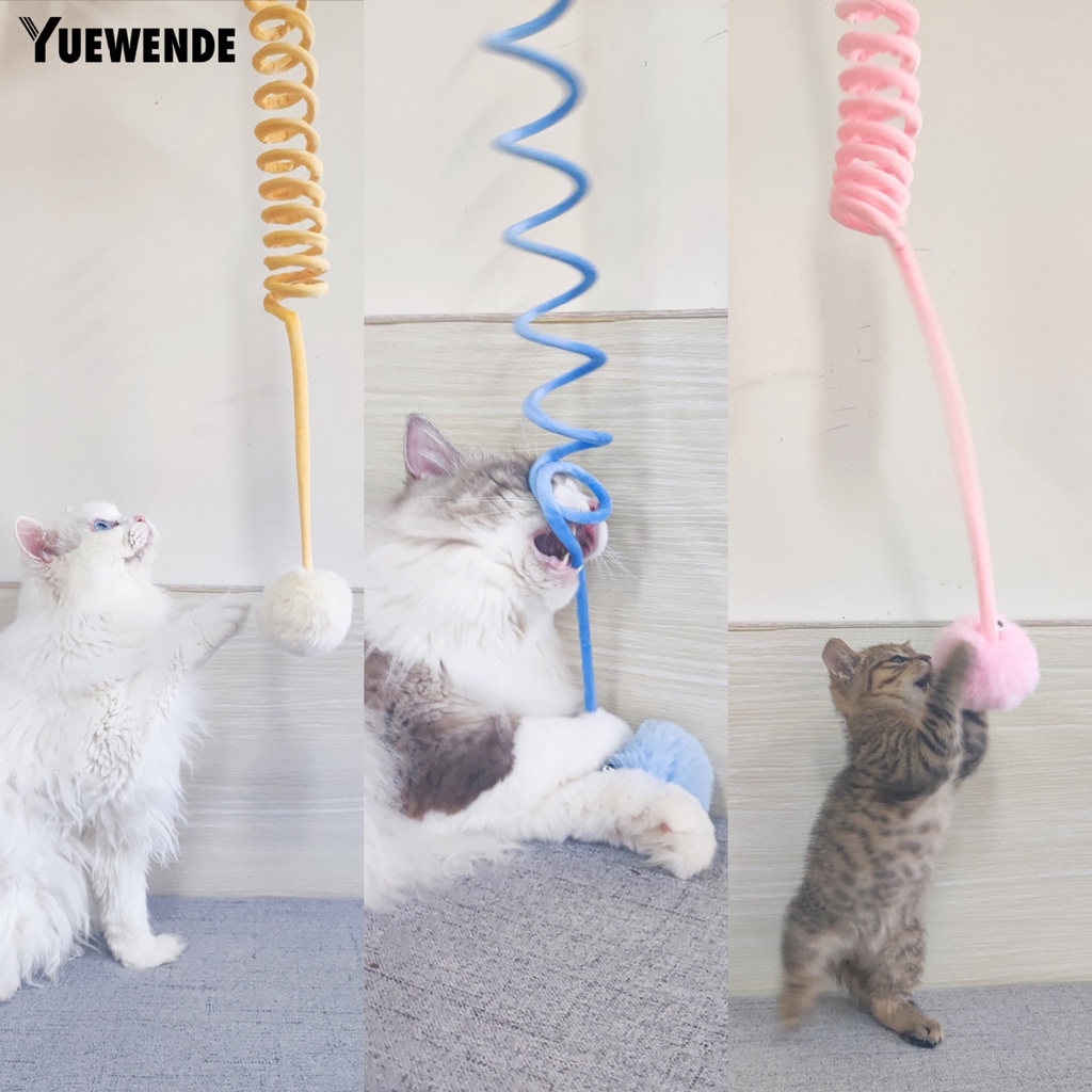 Đồ Chơi Bóng Gắn Lò Xo Chống Trầy Xước Độ Co Giãn Cao Vui Nhộn Cho Mèo Cưng