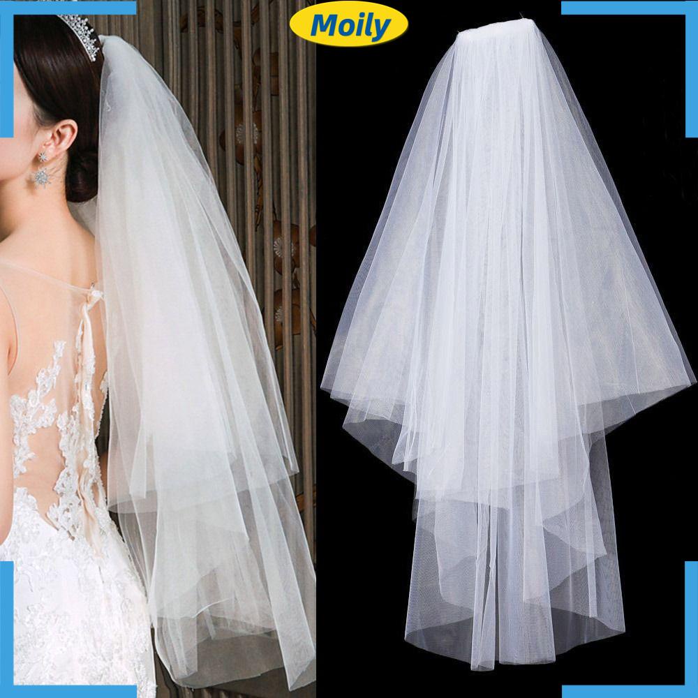 Mạng Che Mặt Ngắn Viền Ren Đơn Giản Thanh Lịch Kèm Lược Cho Cô Dâu