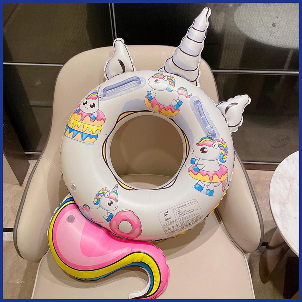 Phao Bơi Bơm Hơi Dày Dặn Hình Động Vật Hoạt Hình Dễ Thương Có Tay Cầm An Toàn Tiện Dụng