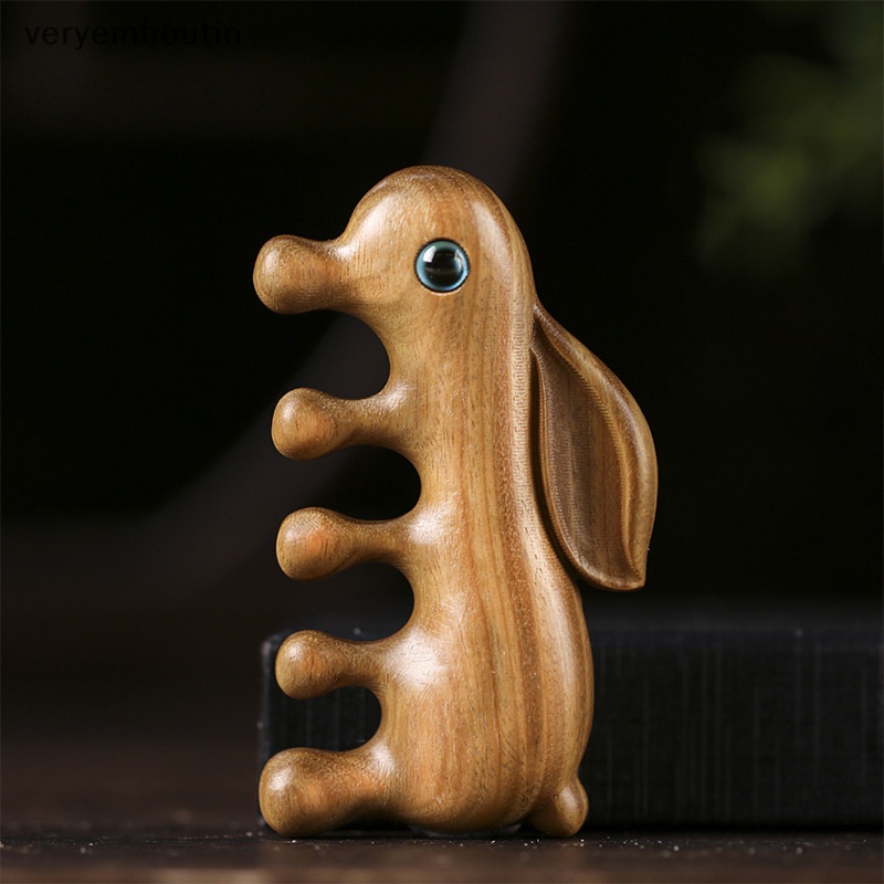 1 Lược Chải Tóc Mát Xa Da Đầu Bằng Đá Meridian Hình Thỏ Dễ Thương