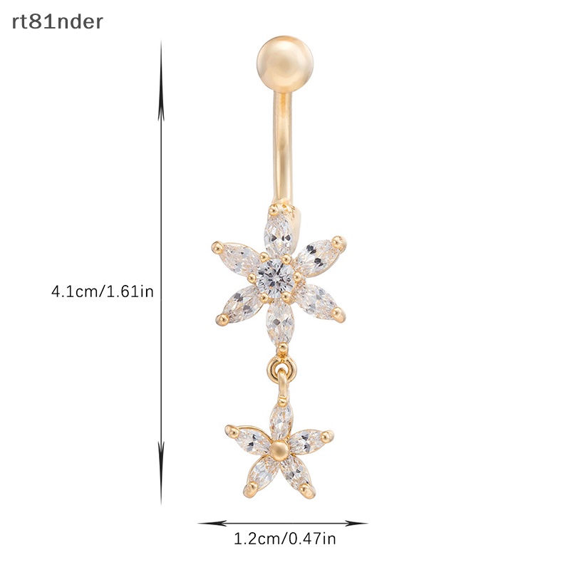 1 Khuyên Rốn Hình Hoa Đính Đá Zircon Thời Trang Cho Nữ