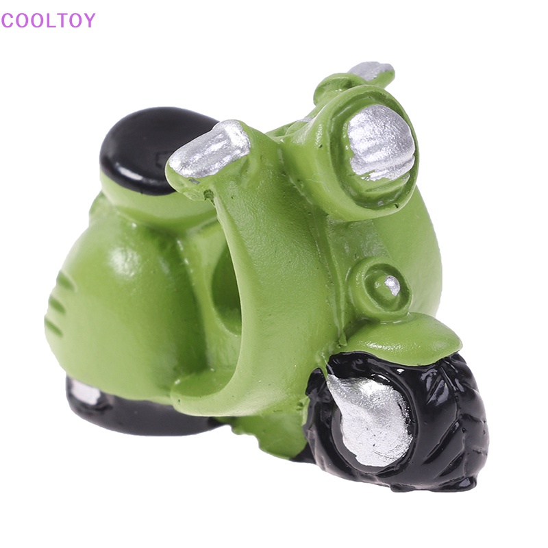 Cooltoy Set 4 Đồ trang trí Xe Máy Ba Bánh Màu Xanh Lá Cây Trang Trí Nhà Búp Bê Thu Nhỏ