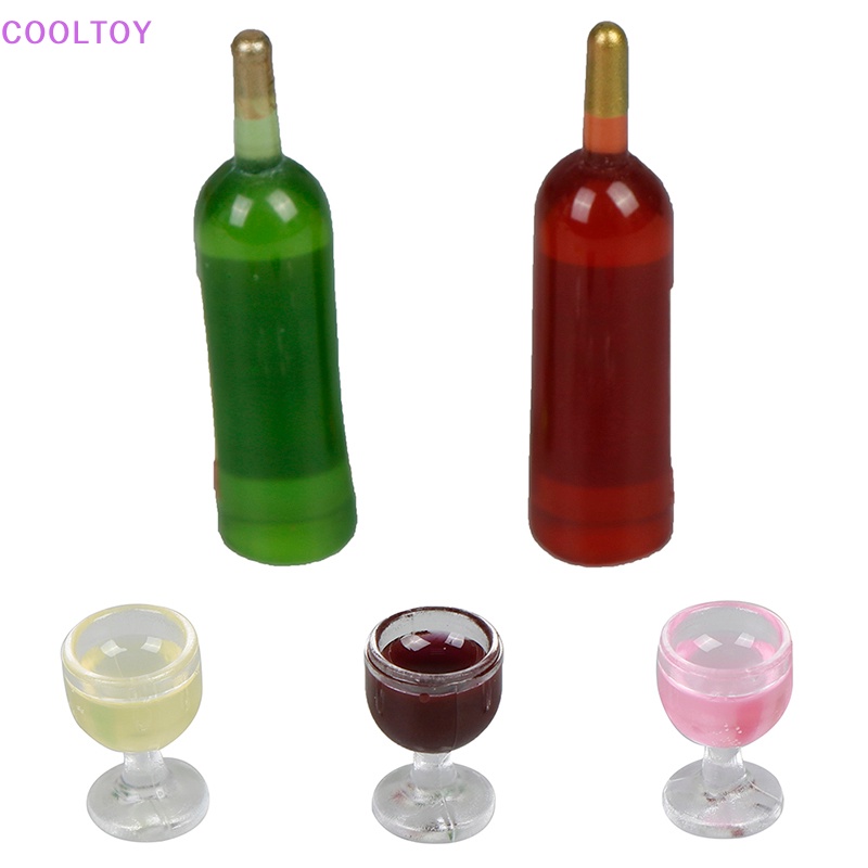 1 Bộ Bình Rượu Mini Bằng Thủy Tinh Dùng Trang Trí Nhà Búp Bê