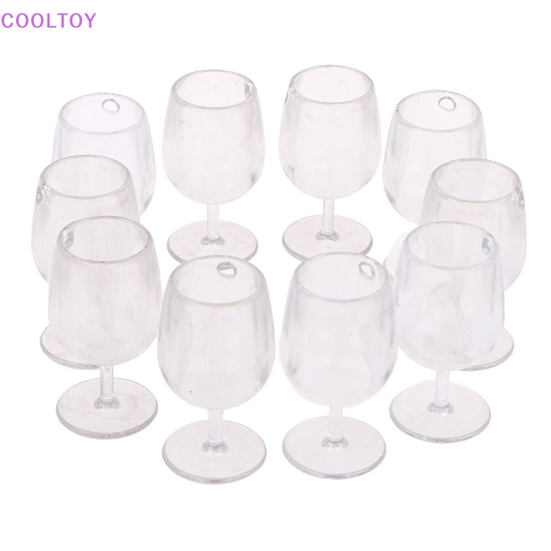 Set 10 Ly Rượu Mini Tỉ Lệ 1 / 6 1 / 12 Xinh Xắn Dùng Để Trang Trí Nhà Búp Bê