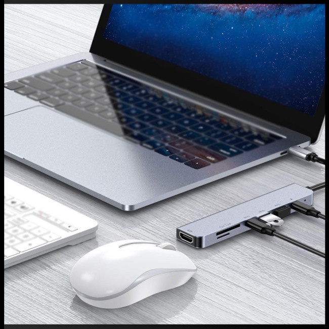 Bộ Chia Cổng USB Type c Sang Hdmi 3.0 Pd Tf 7 Trong 1 Tiện Dụng