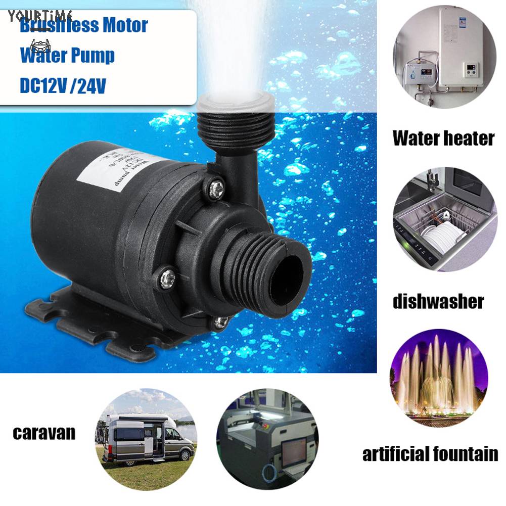 Máy Bơm Nước DC 12V / 24V 800L / h 5.5M Cho Đài Phun Tưới Vườn