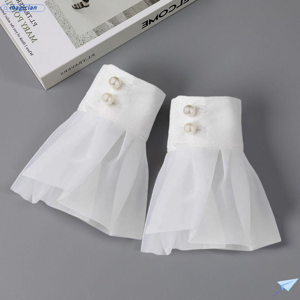 1 Cặp Găng Tay Giả Viền Bèo Thời Trang Xuân Thu Thông Dụng