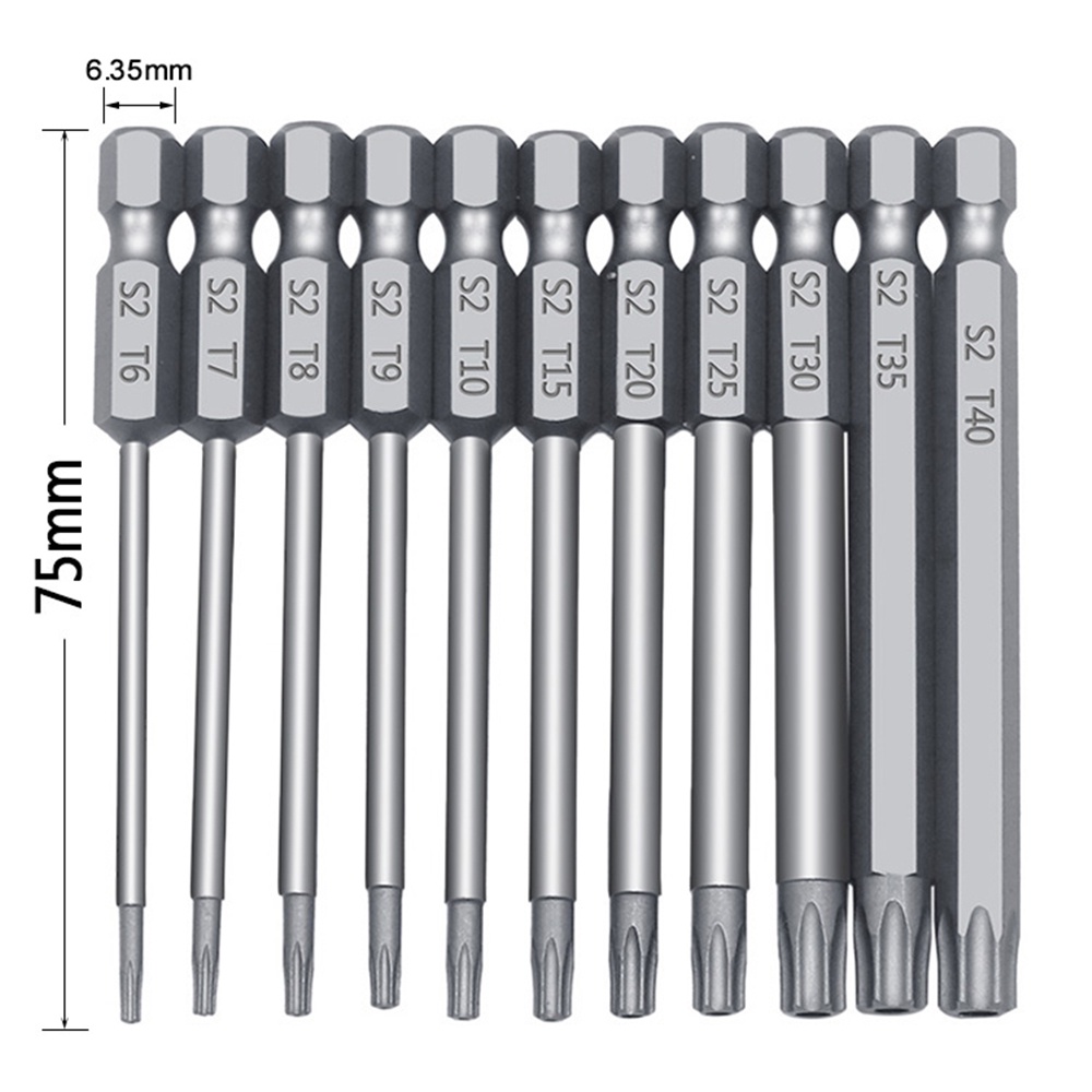 RIRIHI Set 12 Đầu Tua Vít Lục Giác 1 / 4 inch Và Đầu Vít Nam Châm Bằng Thép S2 50mm / 75mm / 100mm