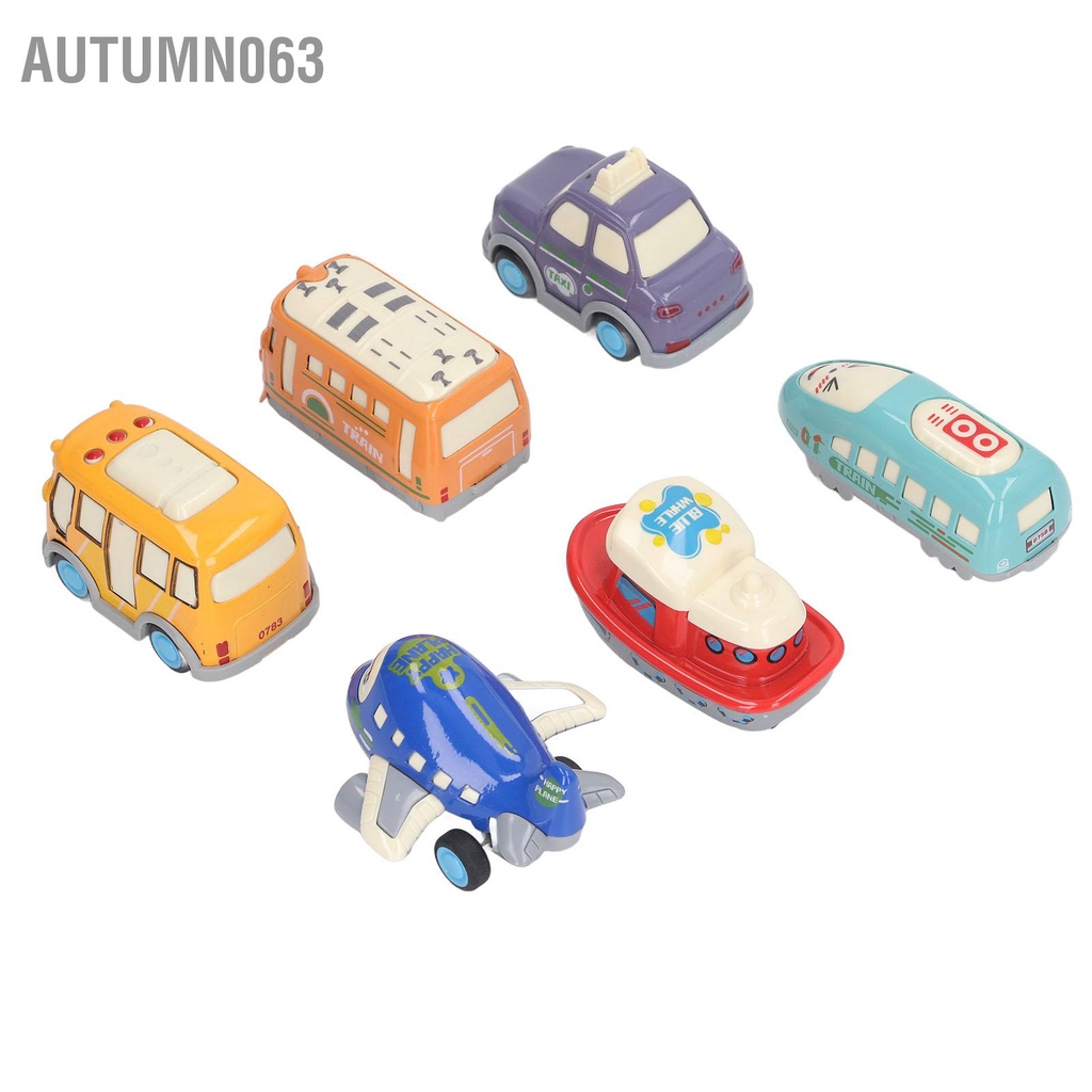 Autumn063 6 Chiếc Xe Ô Tô Mô Hình Kéo Lại Thiết Kế Các Loại Phong Cách Dễ Thương Sáng Hợp Kim Hoạt Bộ Cho Trẻ Em Họ Học