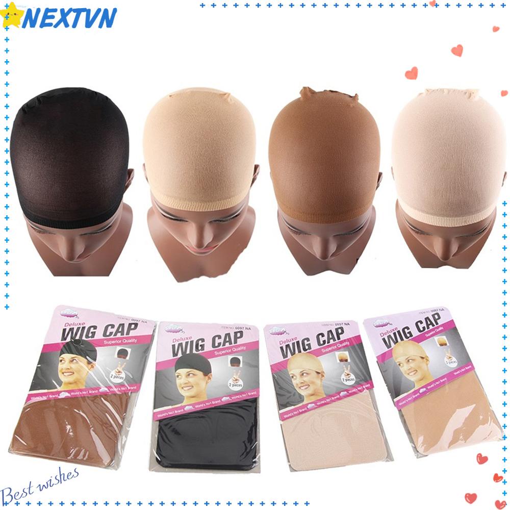 Set 2 Mũ Đội Tóc Giả Bằng Nylon Co Giãn Hóa Trang