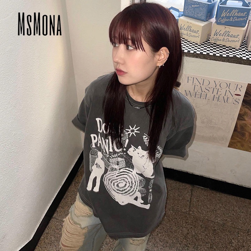 Áo Thun T-shirt Tay Ngắn Cổ Tròn In Hình Hoa Thời Trang 2023 Dành Cho Nữ