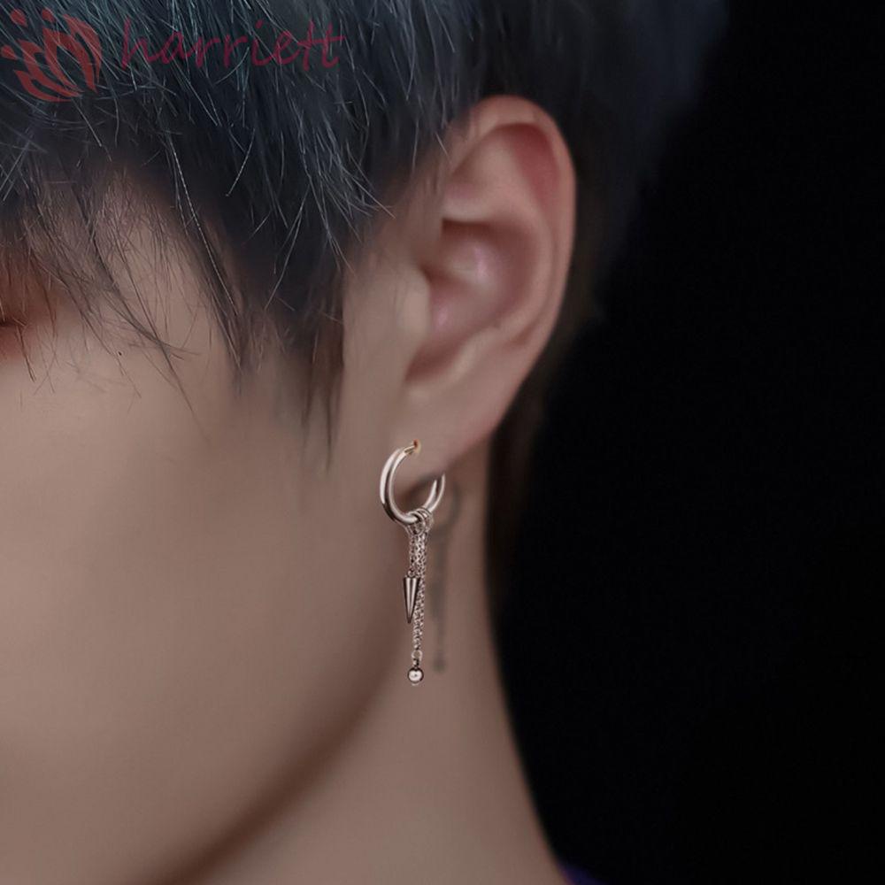 Bông Tai Tròn Họa Tiết Ngôi Sao Thời Trang Hàn Quốc Dành Cho Nam