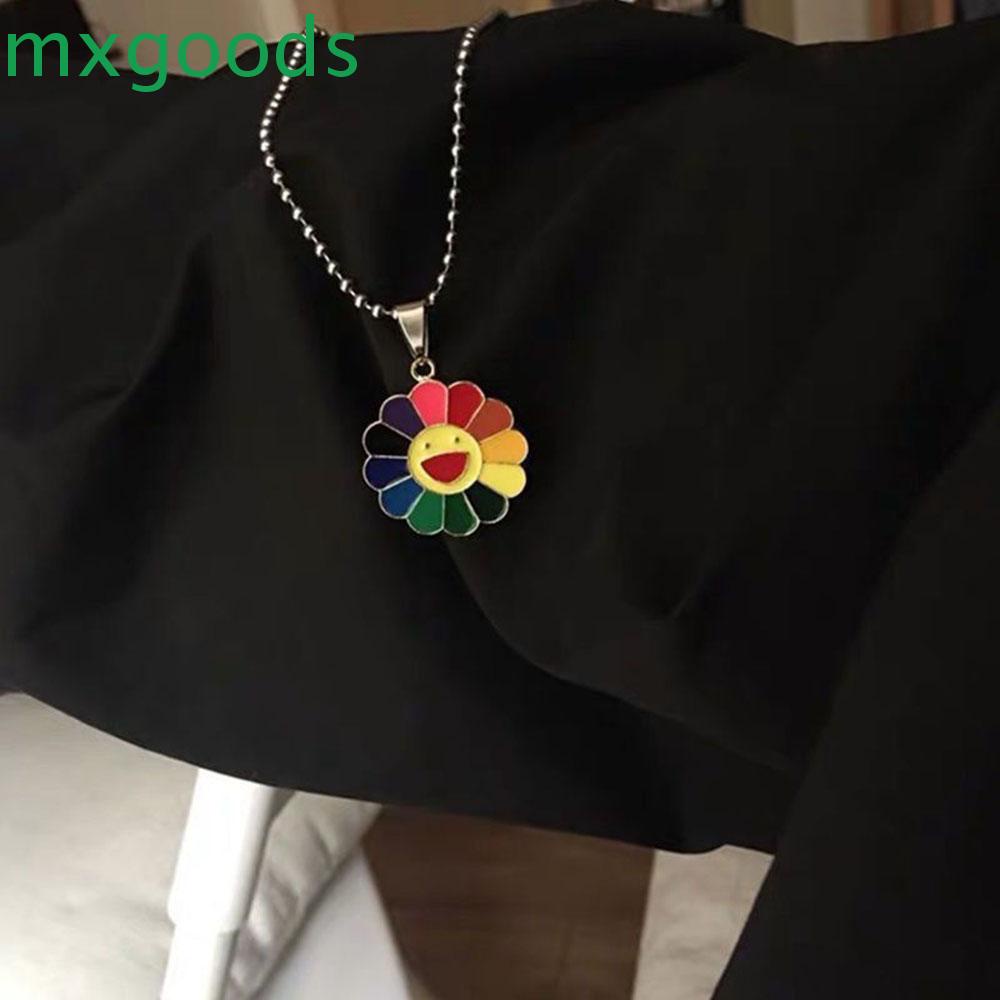 Vòng cổ Mặt Hoa Cười Nhiều Màu Sắc Bằng Hợp Kim Phong Cách Harajuku Thời Trang