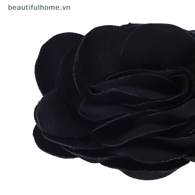 [beautifulhome] Vòng Cổ Choker Dây Dài Bằng Vải Hoa Lớn Màu Trắng Và Đen Lãng Mạn Phụ Kiện Trang Sức Trên Cổ [beauty]