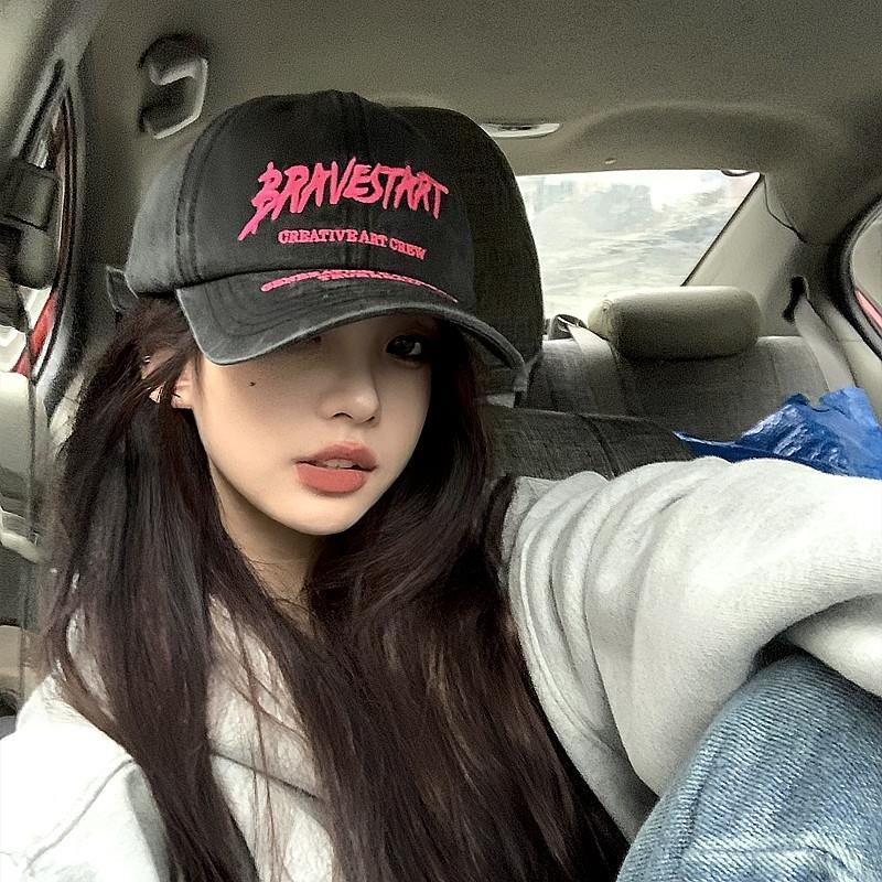 Mũ Lưỡi Trai Mềm Thêu Chữ Phong Cách hip hop Đường Phố Hàn Quốc Cho Nam Và Nữ
